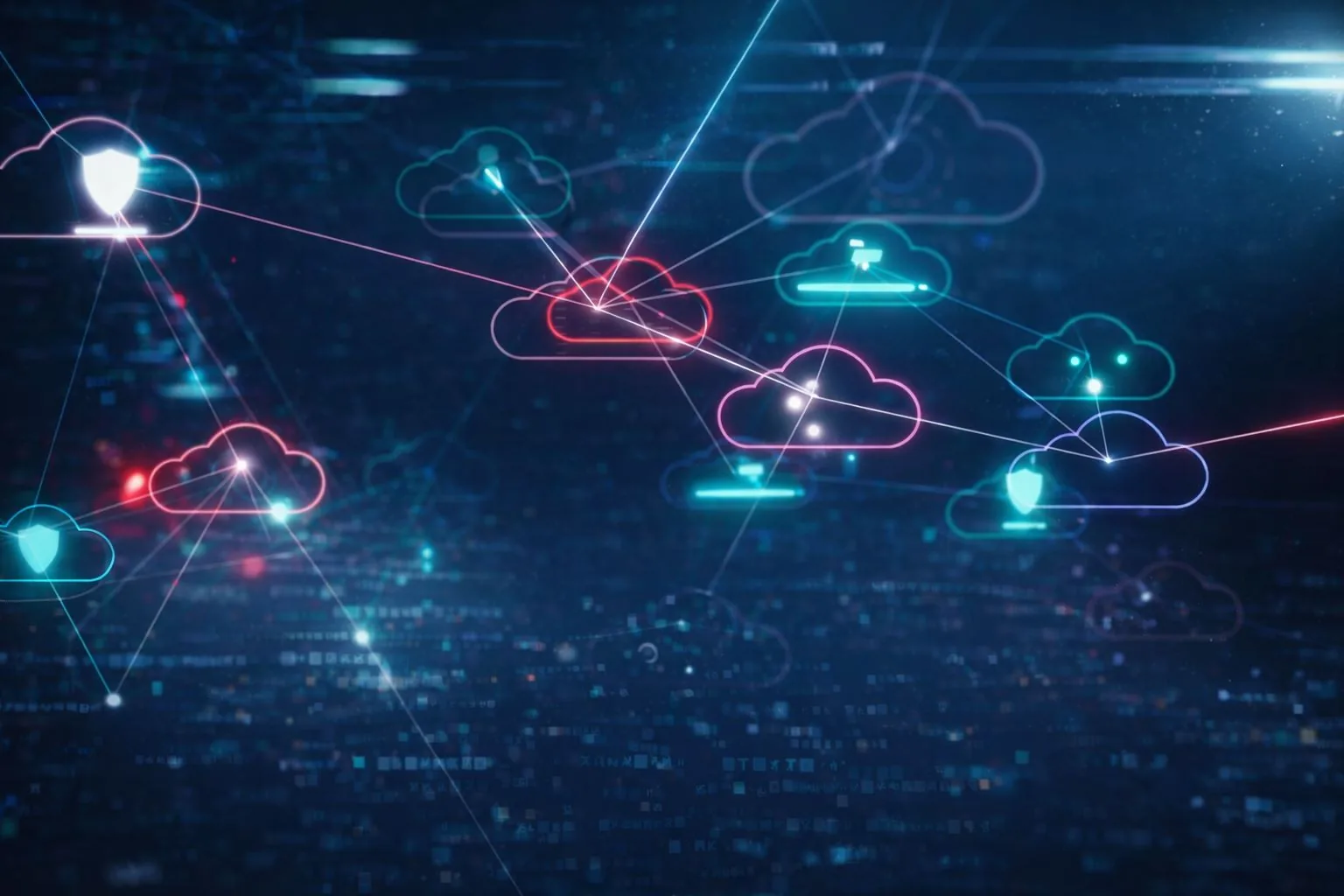 Offshore energy infrastructure with digital overlay.
